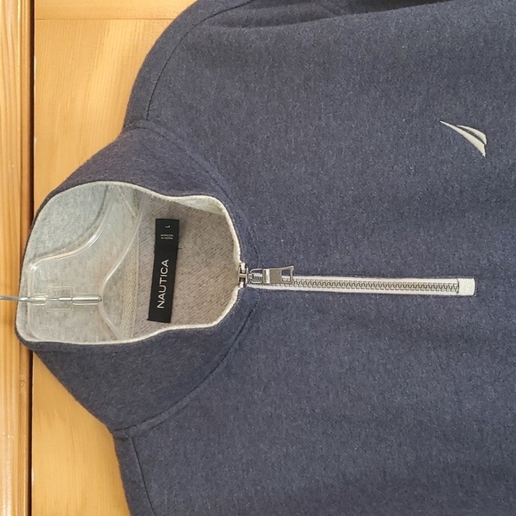 Nautical Mens L Blue Mock Zip jacket - Picture 3 of 4